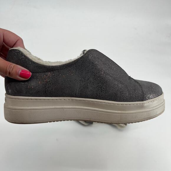 J/Slides Women's Nada Lifestyle Faux Fur Gray Slip On comfort Shoes size 8.5 - Picture 6 of 10